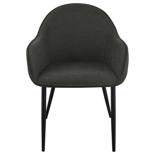 Emma - Fabric Upholstered Dining Arm Chair (Set of 2) - Charcoal