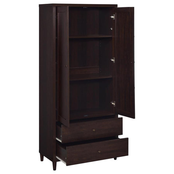 Wadeline - 2 Door Tall Accent Storage Cabinet - Rustic Tobacco