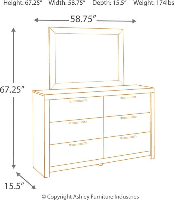 Derekson - Multi Gray - 6 Pc. - Dresser