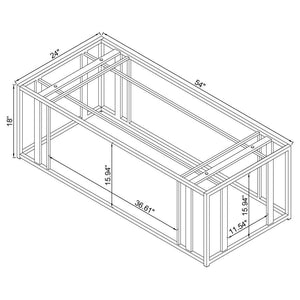 Adri - Rectangular Glass Top Coffee Table - Matte Brass