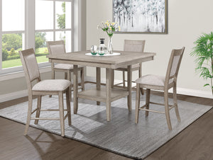  finely crafted table with a built-in faux marble turntable and open lower shelf in a we