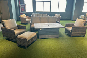 Bungalow - Patio Sofa With 2 Accent Pillows - Gray