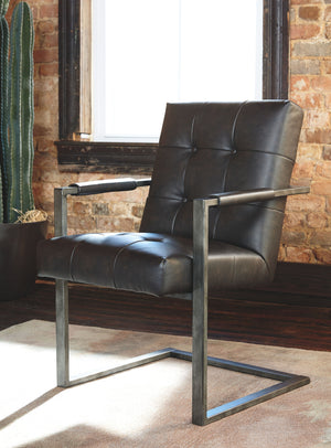  rendered in an oiled Walnut coloration for a deep woody finish. Designed with a clean lined modern appearance. Metal frames have a bronze color finish. H633-34/34R have braced metal legs in a bronze color finish. L-desk configura