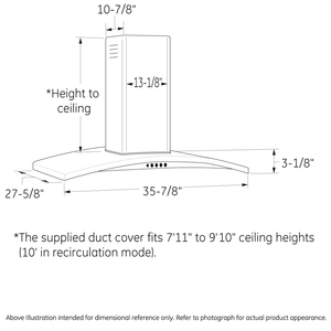 36" Island-Mount Chimney Hood