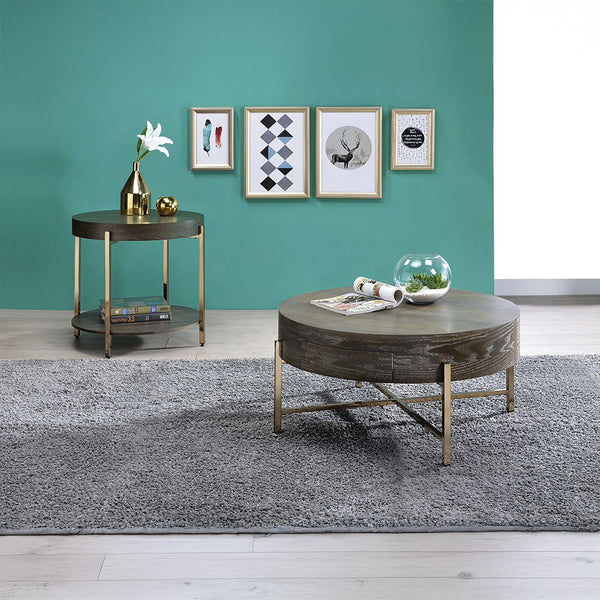  Drum End Table â€¢ Storage: Open Compartment (Round Fixed Wooden Shelf) â€¢ Includes: Wooden Top/Shelf