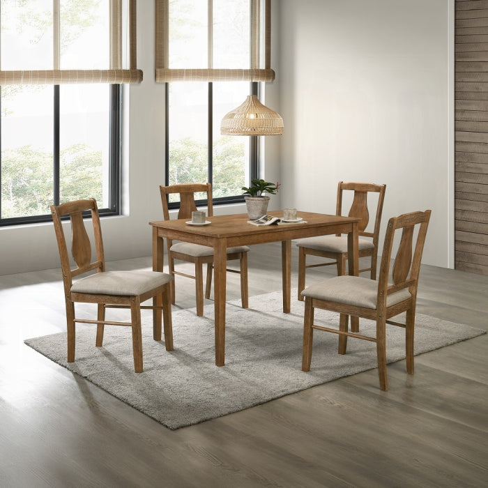 Kayee - Juego de comedor de 5 piezas - Roble envejecido