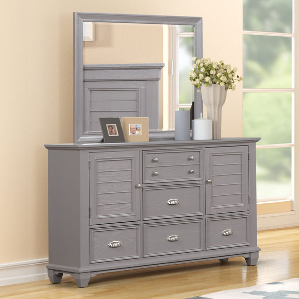 Jamestown - 2 Piece Dresser & Mirror - Gray
