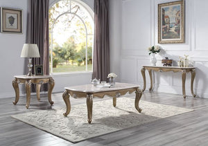 Elozzol - End Table - Marble & Antique Bronze Finish