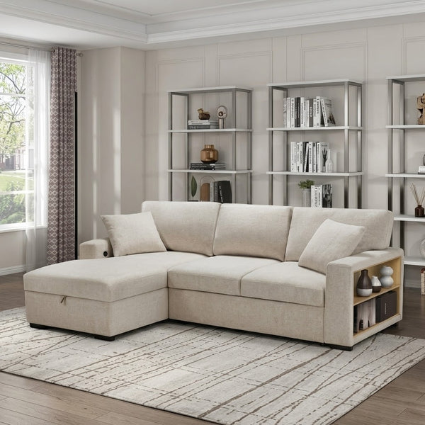 Pompano Sectional with Pull-Out Bed and Storage Chaise