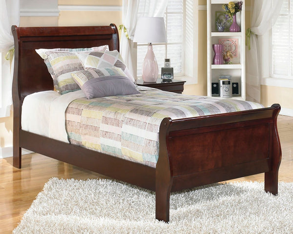 Alisdair - Twin Sleigh Bed - Dark Brown