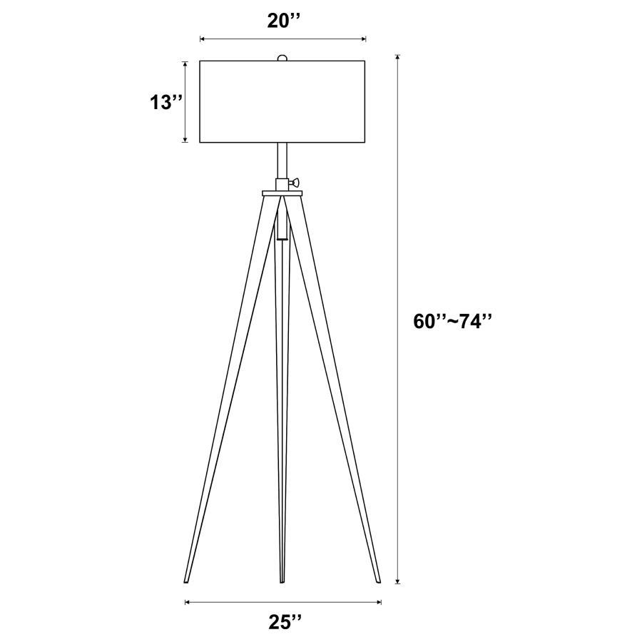 Spruce up the lighting in your home with this modern three-legged floor lamp. Featuring a mid-century design in traditional black and white colors, this lamp is excellent in a home with classic black decor or modern white furnishings. The white linen-like