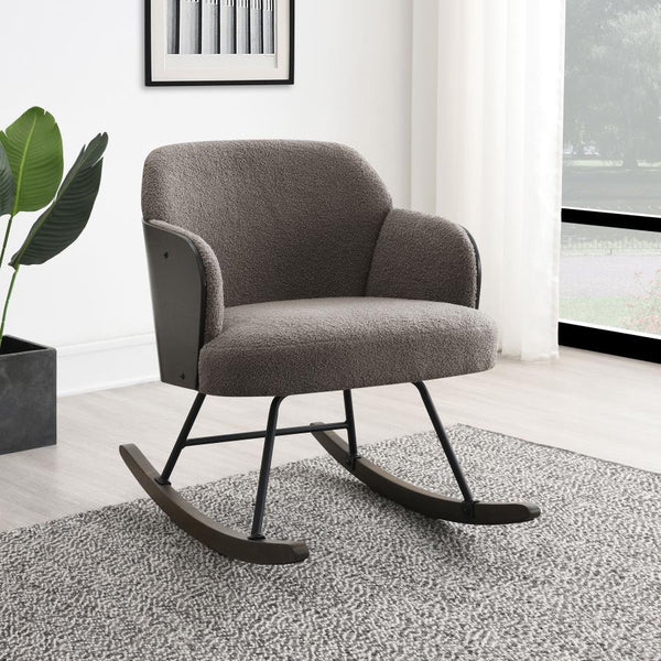  making it an ideal addition to any contemporary home. The plush boucle fabric upholstery wraps the seat and backrest
