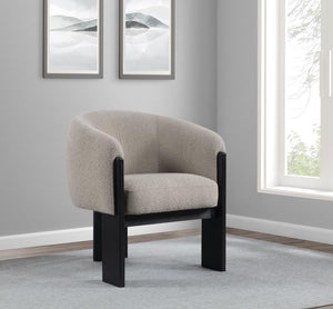 Valdez - Boucle Upholstered Barrel Back Accent Chair - Beige