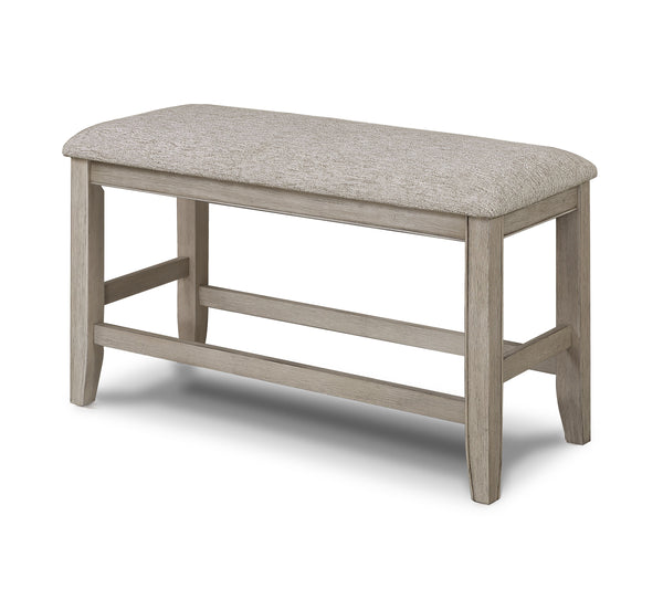 Elevate your dining experience with this elegant counter height dining set, designed to blend seamlessly with any modern or rustic dÃ©cor. The set features a spacious, finely crafted table with a built-in faux marble turntable and open lower shelf in a we
