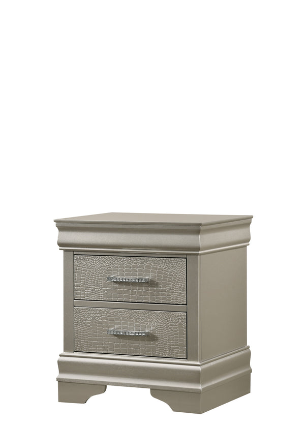 Amalia - King 5 Piece Bedroom Set - Silver