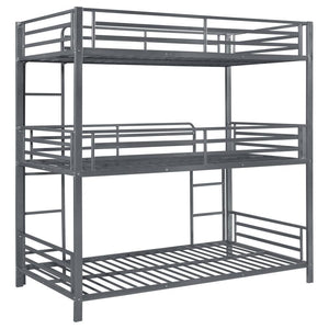 Maynard - Metal Twin Triple Bunk Bed - Gunmetal