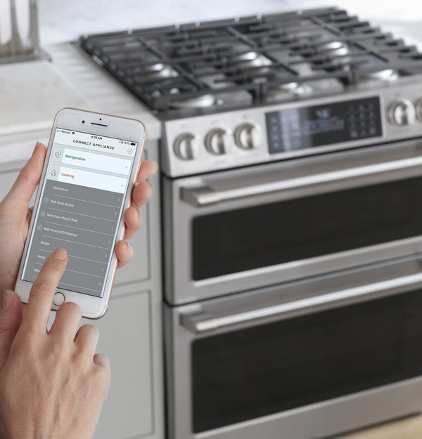 Café™ 30" Smart Slide-In, Front-Control, Gas Range with Convection Oven