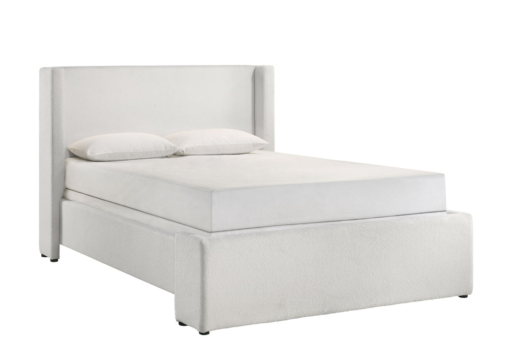 Discover the ultimate combination of minimalist design and cozy comfort with our sleek, modern bed frame. Its streamlined silhouette and neutral tone create a serene bedroom environment, perfect for those who appreciate subtle elegance and a restful night