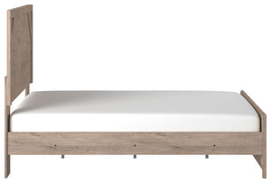 Senniberg - Light Brown / White - Queen Panel Bed
