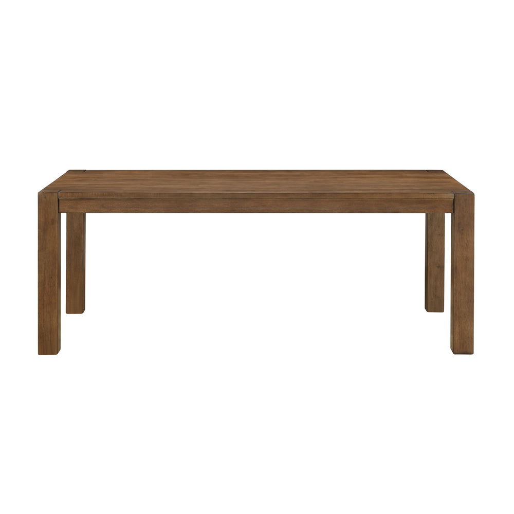 Indulge in the timeless elegance of the Phoenix 5 Piece Dining Set, featuring a 78" dining table and 4 side chairs in a rich chestnut brown finish. Crafted from durable rubberwood solids and birch veneers, this set ensures longevity without compromising s