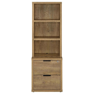 Westpark - 3-Shelf Bookcase USB And Lockable Drawer - Mango