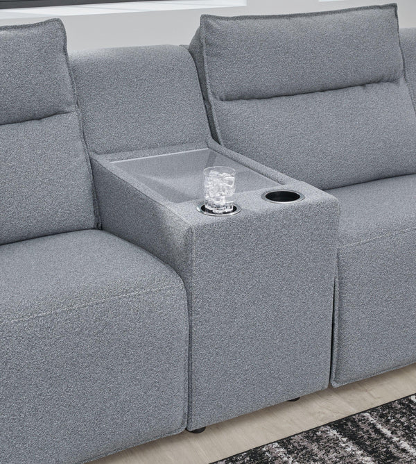 Modmax - Salt And Pepper - 6-Piece Power Reclining Sectional With RAF Press Back Power Chaise
