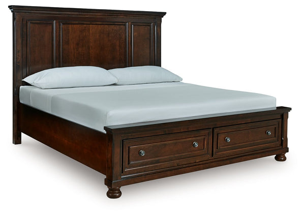 The quality craftsmanship is clear to see. The classic design elementsâ€”including bun feetâ€”are easy to love. Satisfying your taste for vintage inspiration, this king panel storage bed is elegant without looking fussy. Two built-in drawers at the foot o