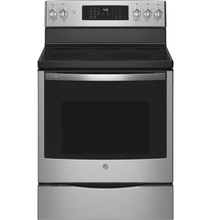 GE Profile™ 30" Smart  Free-Standing Electric Convection Fingerprint Resistant Range with No Preheat Air Fry
