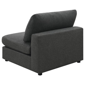 Serene - Upholstered Armless Chair - Charcoal