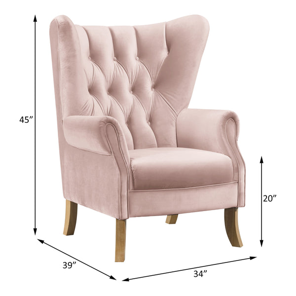 Adonis - Accent Chair - Blush Pink Velvet