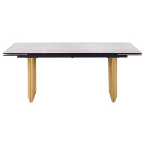 Vesa - Glass Top Extension Dining Table - Beige