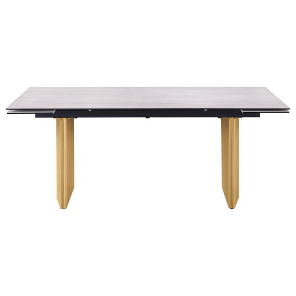 Vesa - Glass Top Extension Dining Table - Beige