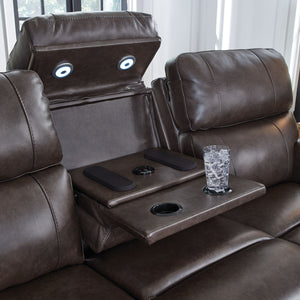 Crossplex - Smoke - Power Recline Sofa With Adjustable Headrest