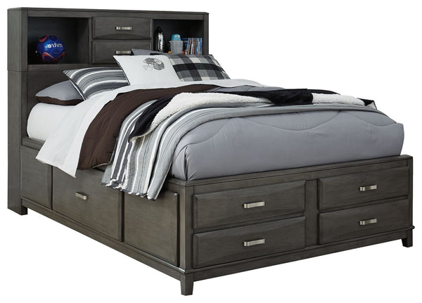 Caitbrook - Gray - Full Storage Bed