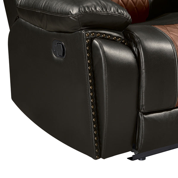 Nikko - Console Loveseat With Dual Recliners - Two Tone Brown