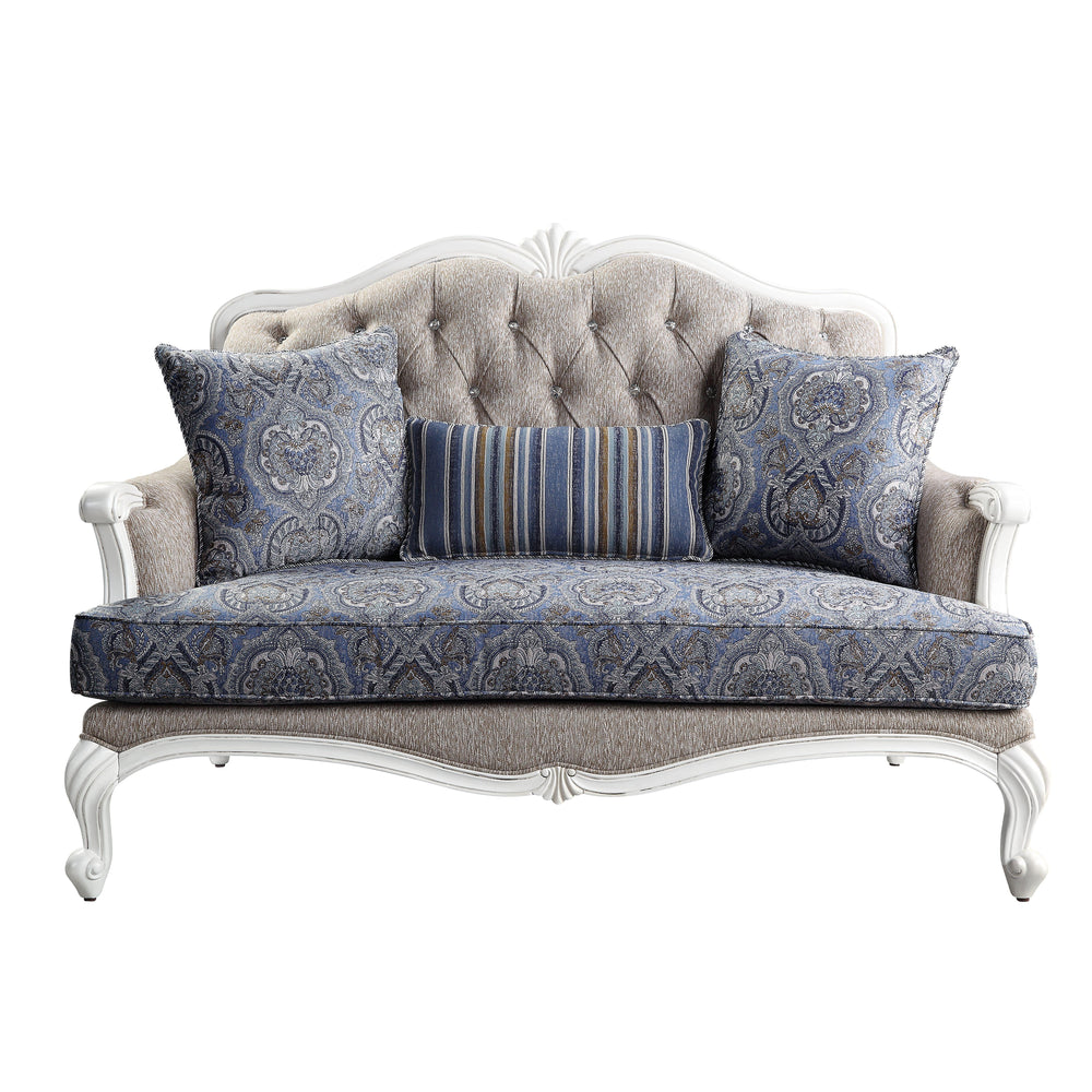 KD Seat Construction: Pocket Coil Wooden Inner FrameAccent Pillows Included Tight Back & Loose Seat Cushion Resin Queen Ann Leg Arched Backrest Foam Density: D28KD Leg & Back<br/><br/><b>Product Features</b><ul><li>Seat Construction: Pocket Coilâ€§Wooden 