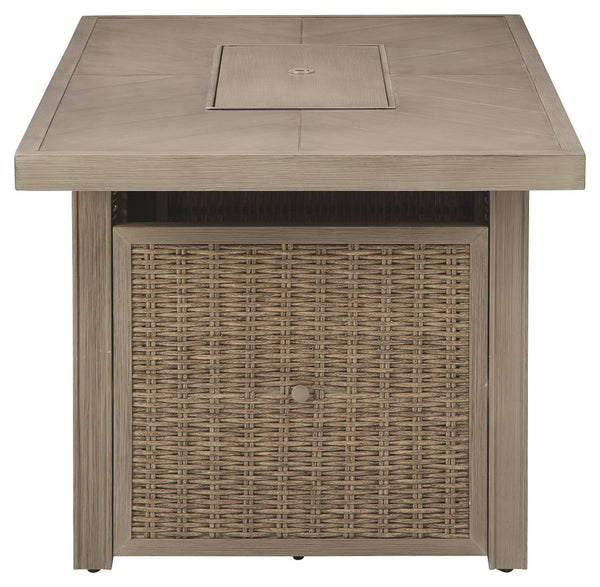 Beachcroft - Beige - Rectangular Fire Pit Table