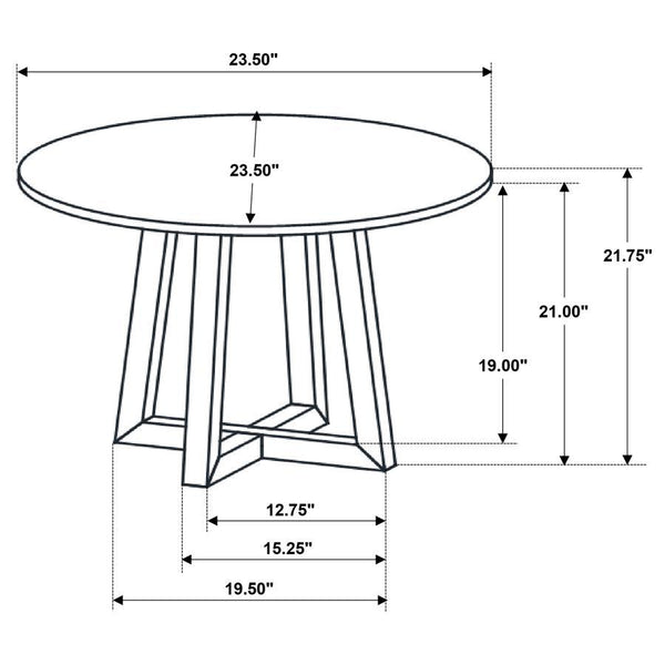 Skylark - Round Marble - Like Smart Top Side End Table - Black