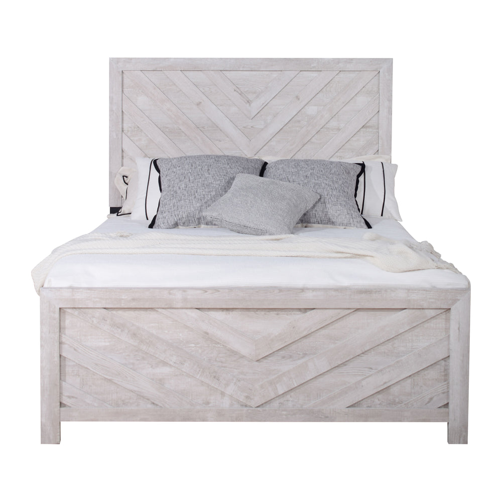 Meet the Biscayne Bed, meticulously crafted with durable manufactured wood and adorned with an Eco-Friendly decorative laminate for enduring strength and stability. Its Driftwood finish exudes a light, airy ambiance, perfect for unwinding after a hectic d