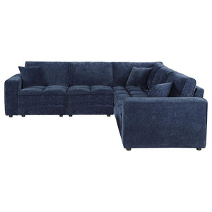 Atlantic - 5 Piece Upholstered Modular Sectional Sofa - Blue