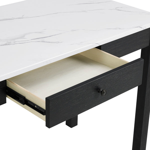 Rylee - Faux Marble Desk - Black / White