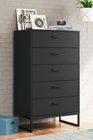 this chest of drawers is inspired by chic design. A matte black finish and dark pewter-tone handles offer an elegant touch to this so-cool piece. It beautifully blends the hues of natural living with the edginess of your modern lifestyl