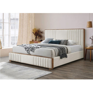Kaleea - Queen Bed - Beige & Walnut
