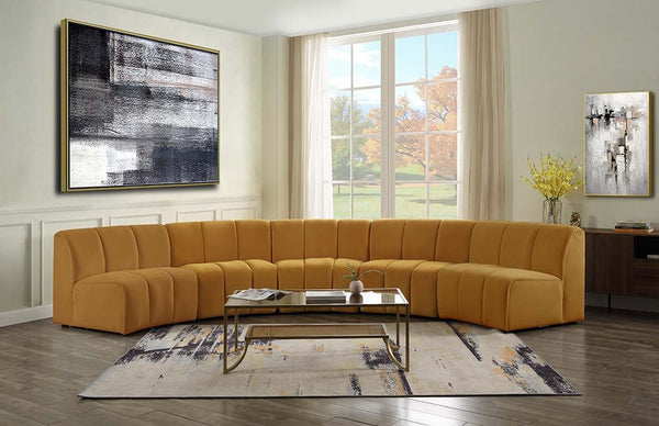 Felicia - Sectional Sofa - Yellow Velvet