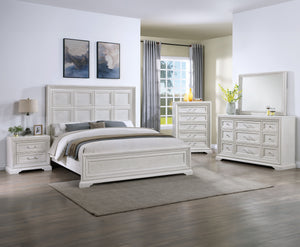 Alexandria - King Panel Bed - White