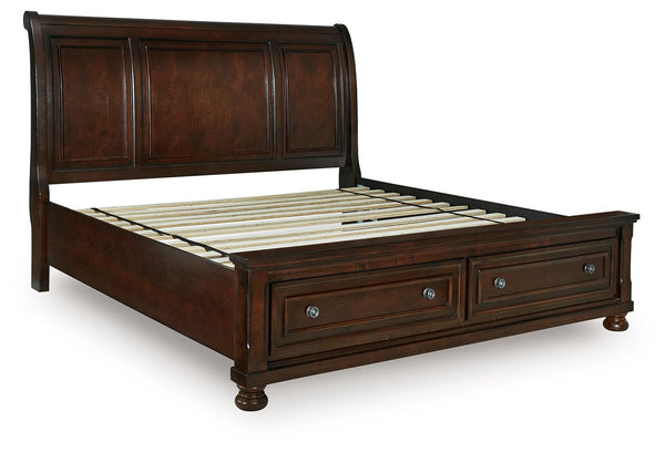 Porter - Rustic Brown - King Sleigh Storage Bed