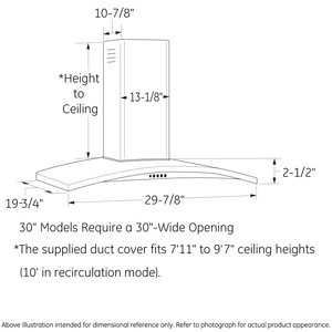30" Wall-Mount Chimney Hood