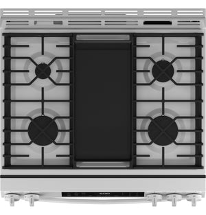 GE® 30" Slide-In Front-Control Convection Gas Range with No Preheat Air Fry and EasyWash™ Oven Tray