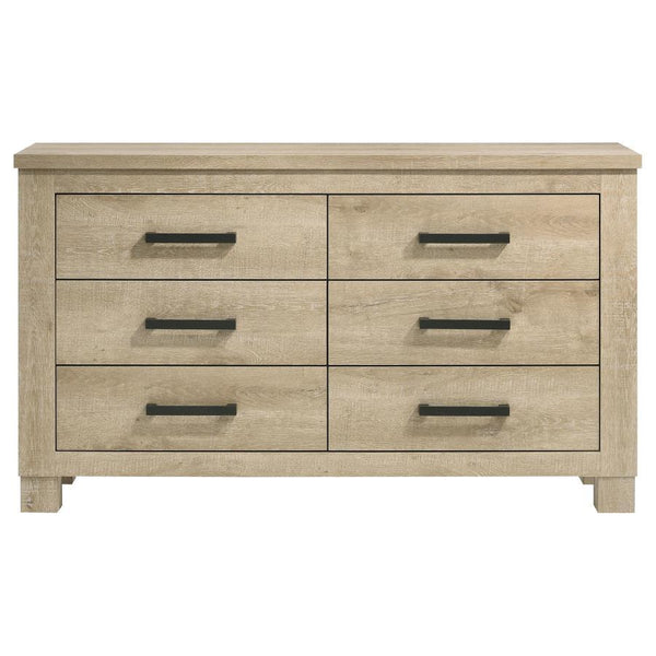 Oakglen - 6-Drawer Bedroom Dresser - Weathered Oak