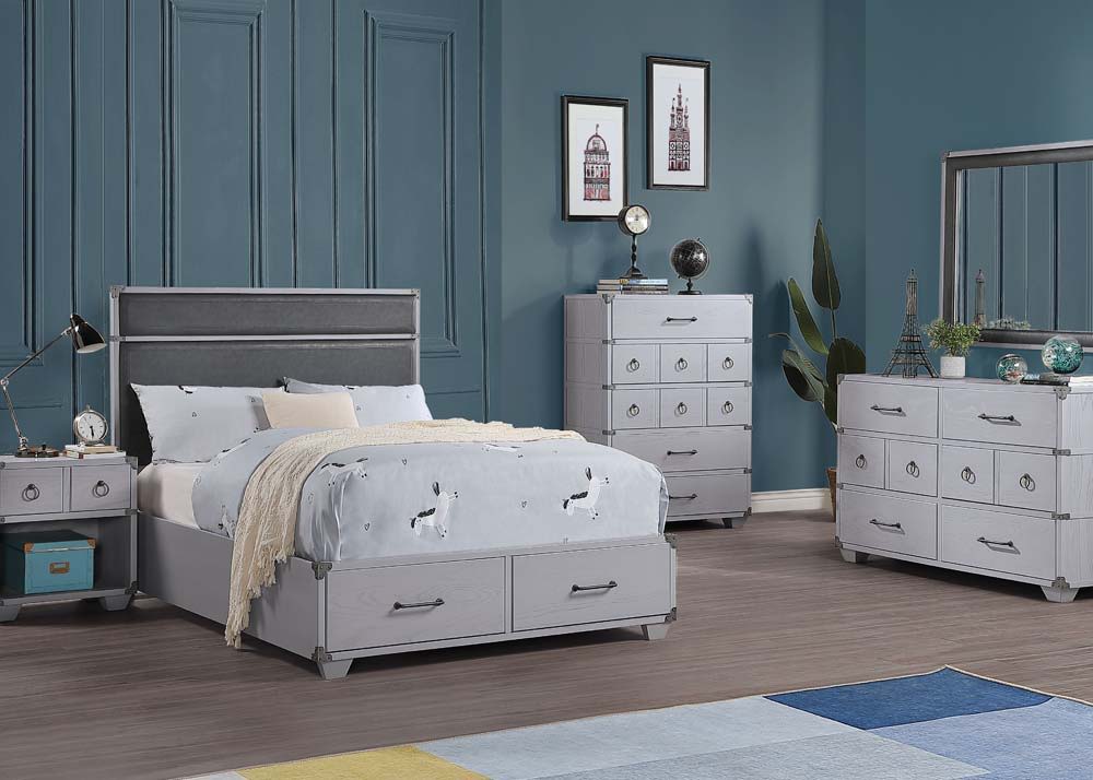 Update your kid-'s room with the sleek contemporary style of the stunning Orchest bedroom collection. The clean straight lines of this bedroom set give a modern look without over complicating it. This collection comes with two optional beds, choose from a